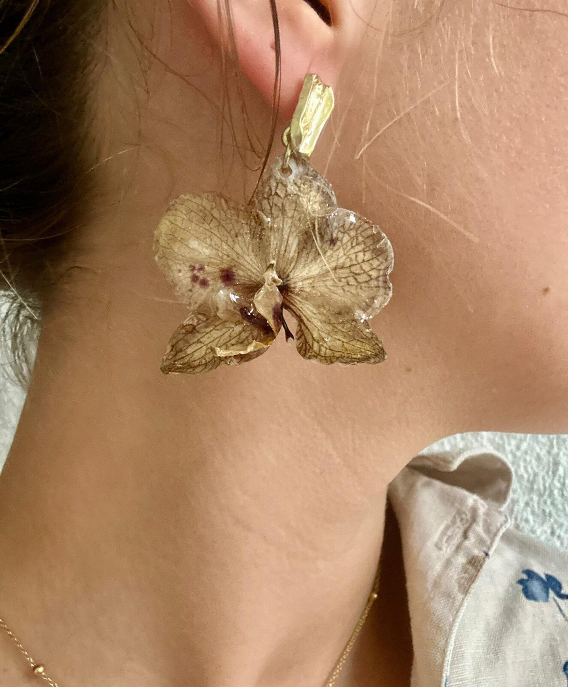 Pendientes Orquideas Mocha Coffee ☕ - 2