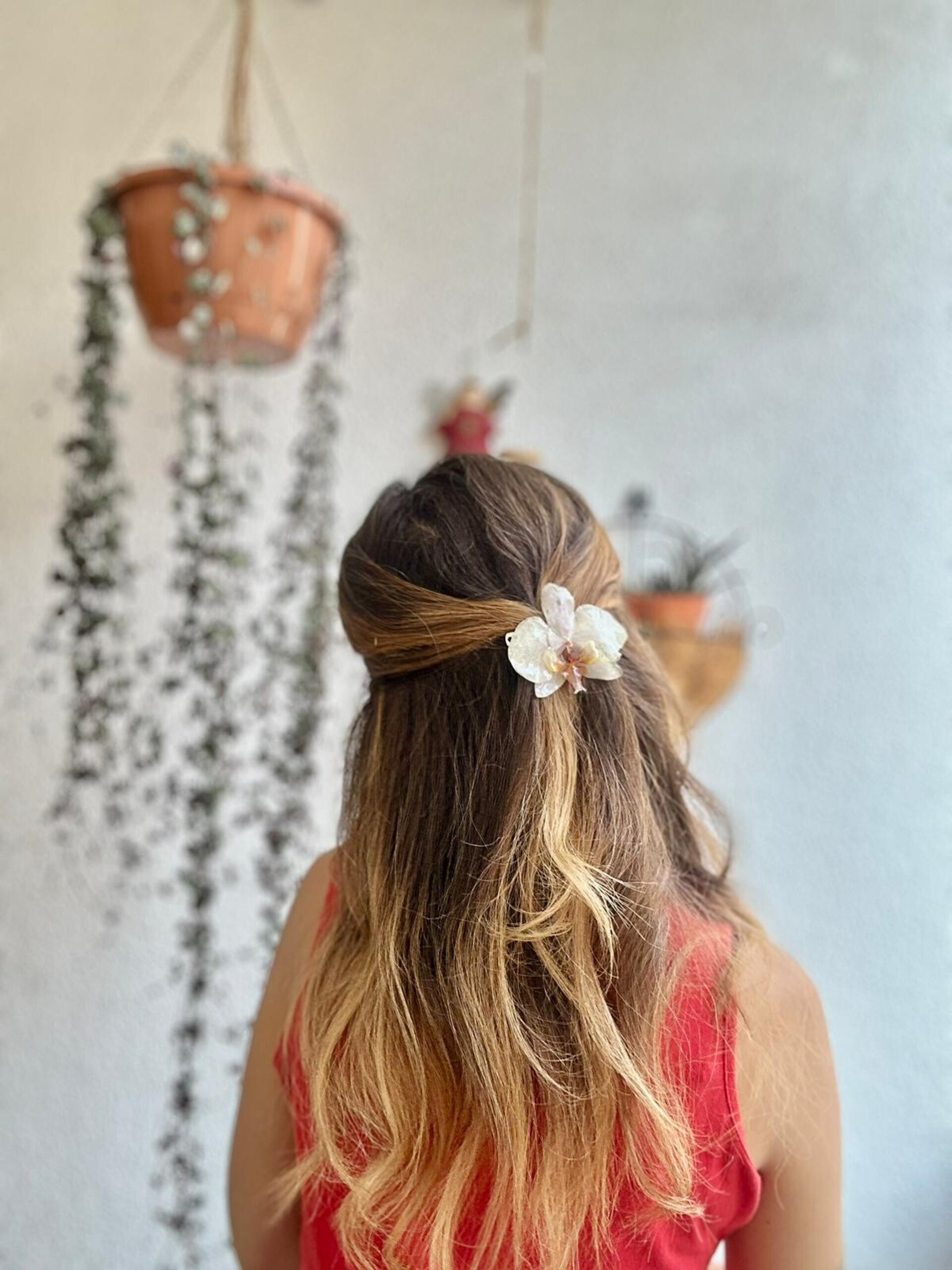Hebilla Cabello Orquidea Blanca  🌿🤍 - 2