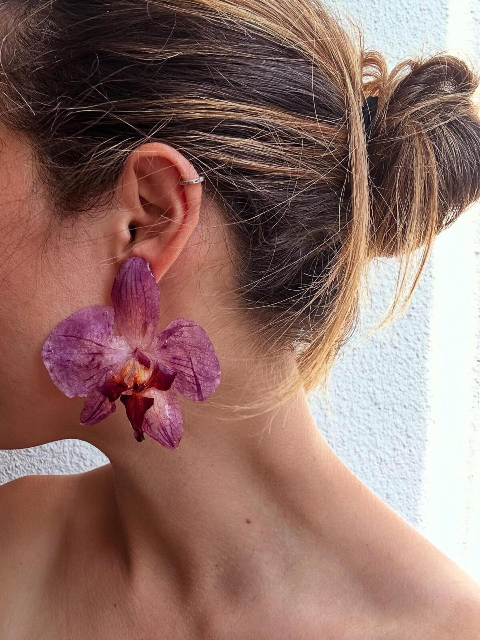 Pendietes Orquideas Lila Maxi 💜 - 1