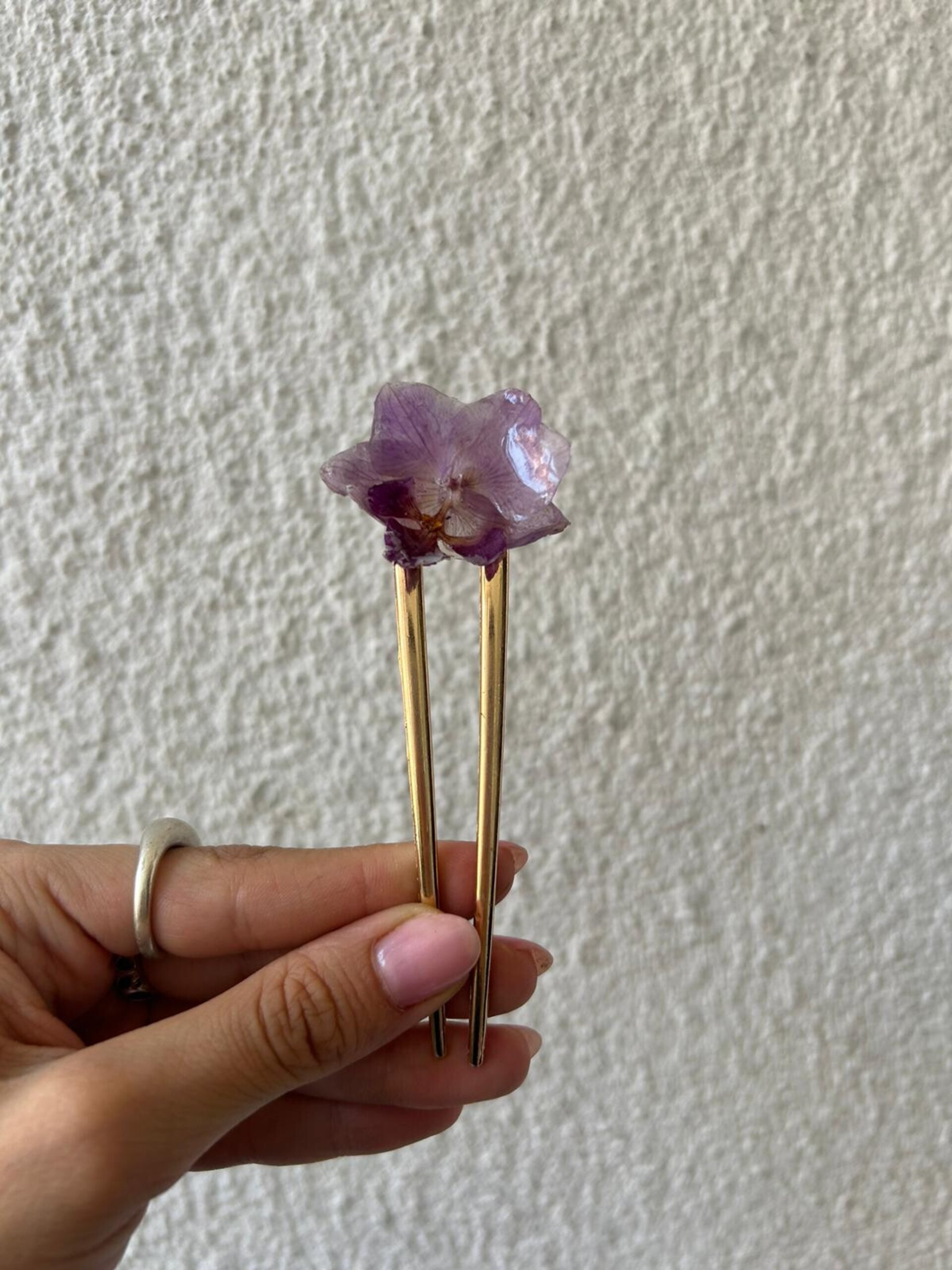 Pinza Francesa Orquidea Lila Mini 💜 - 2