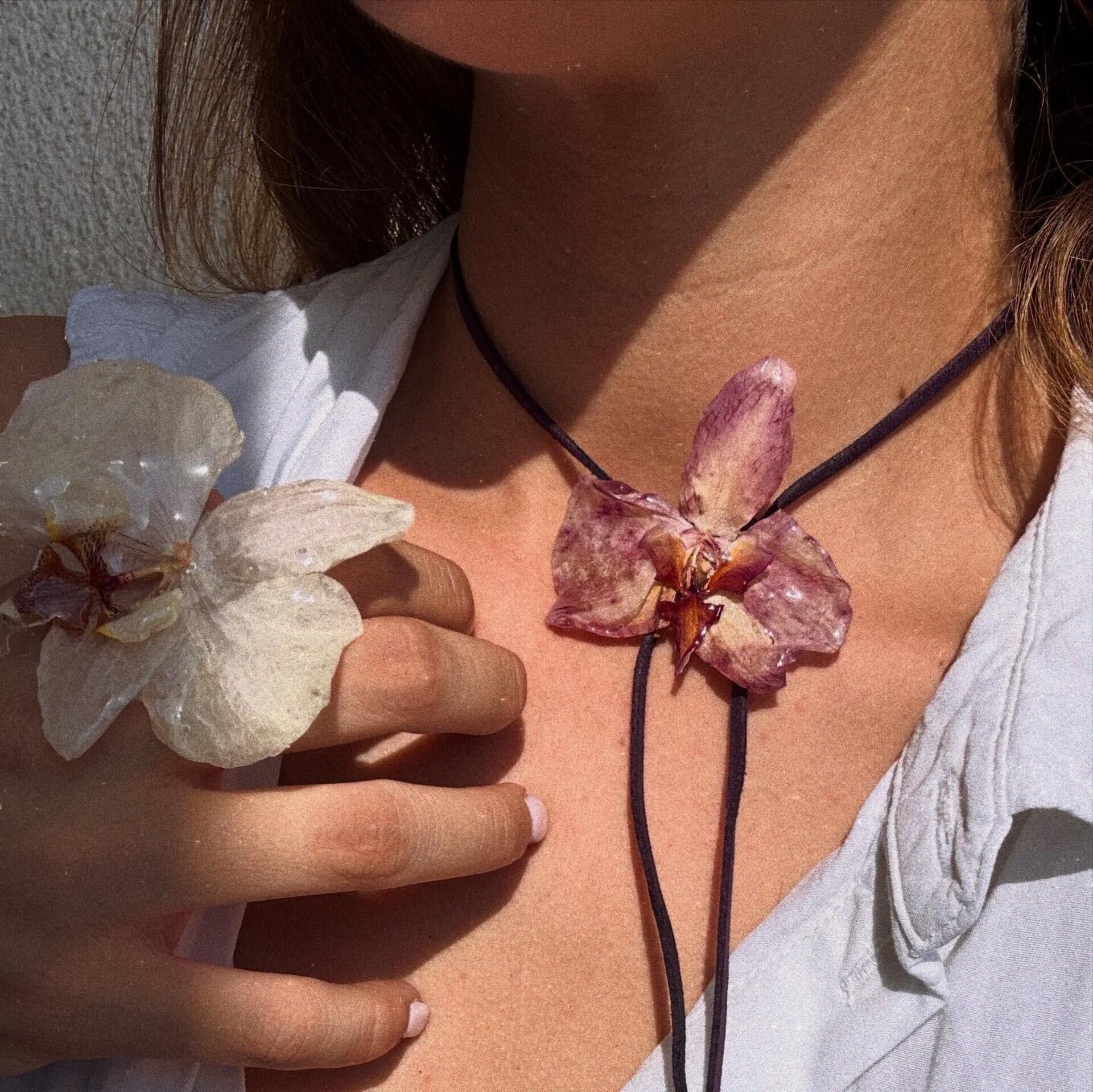 Collar Orquidea Lila Cordon - 1
