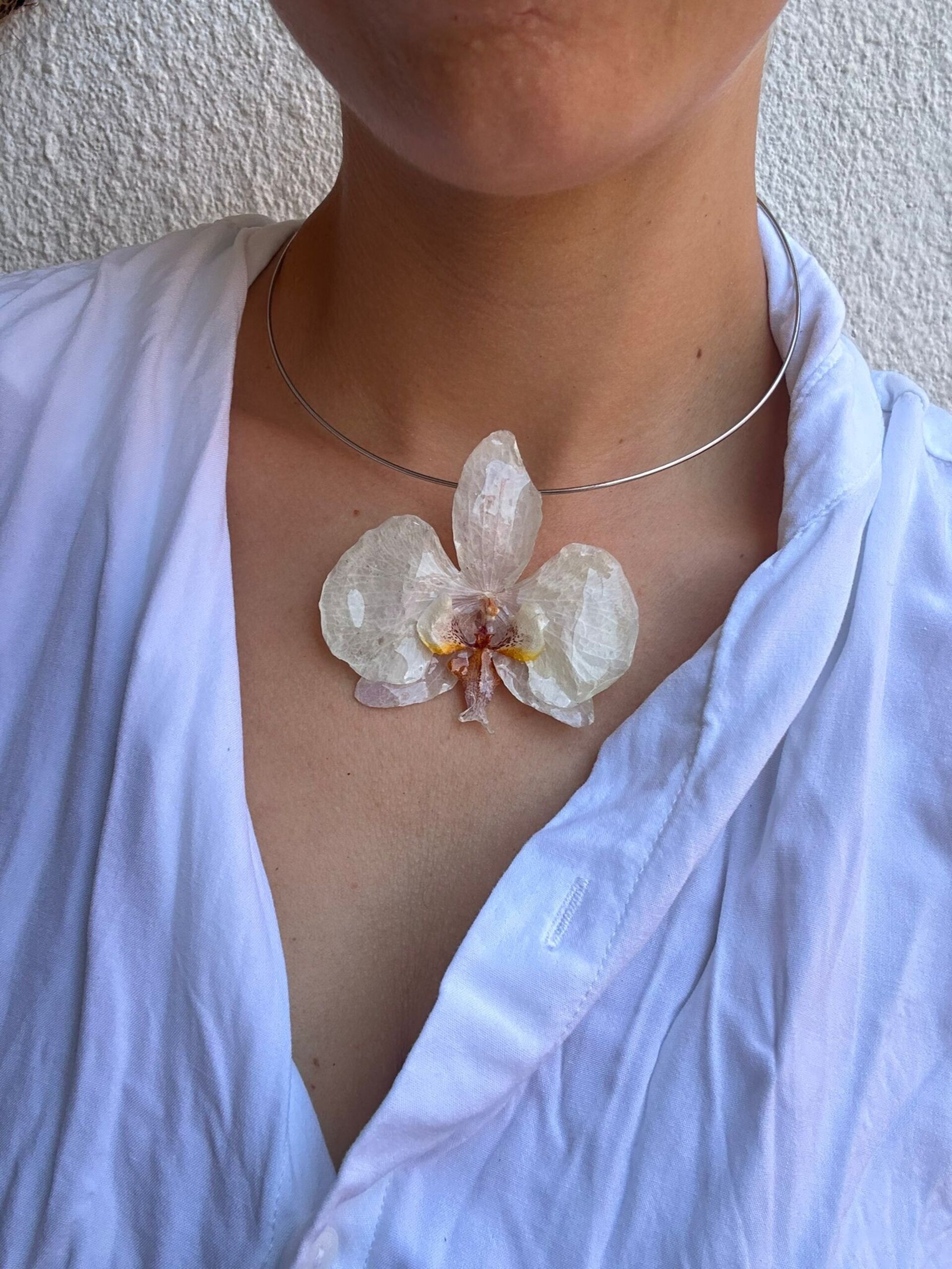 Collar Orquidea Blanca - 1