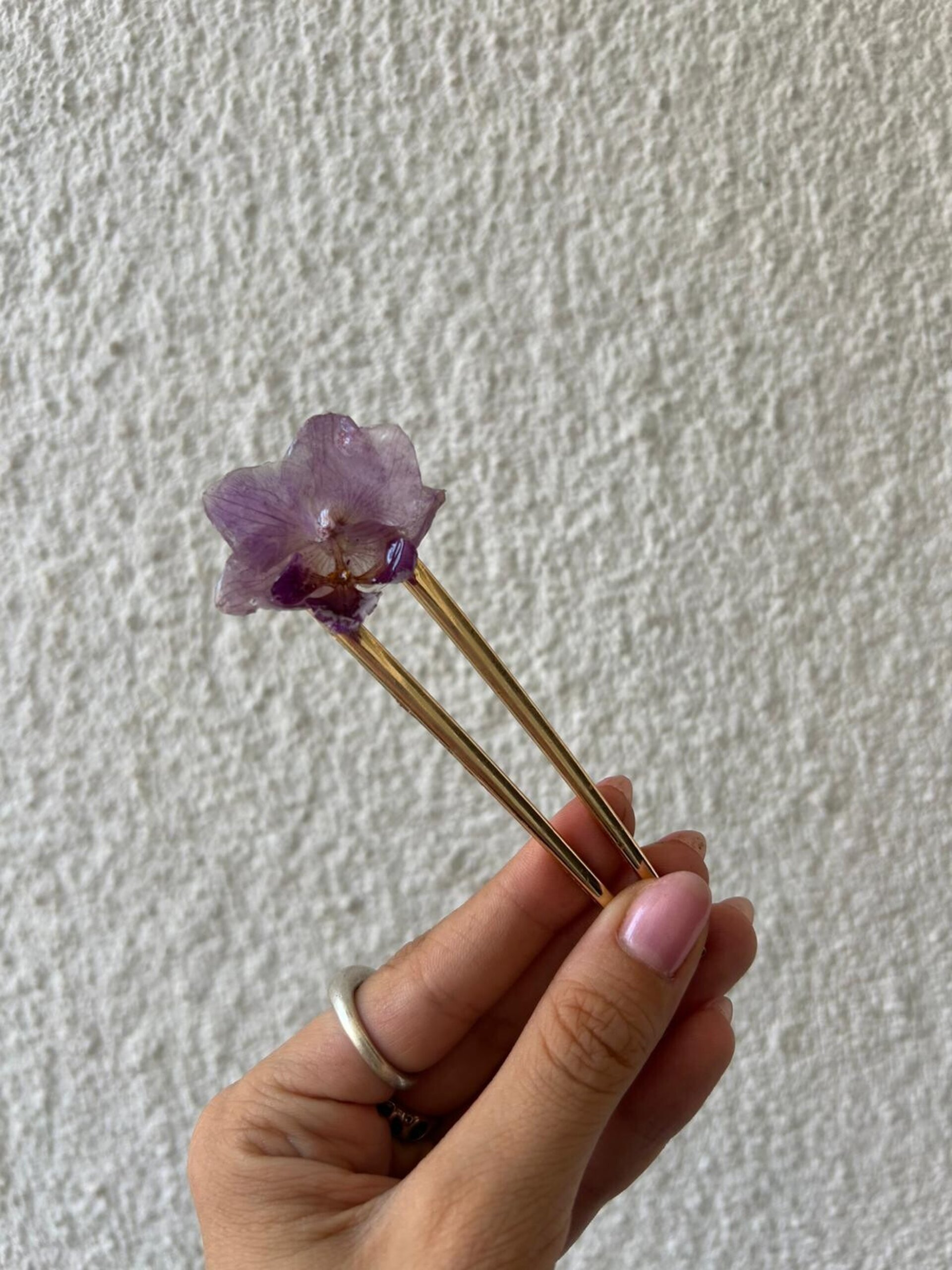 Pinza Francesa Orquidea Lila Mini 💜 - 3