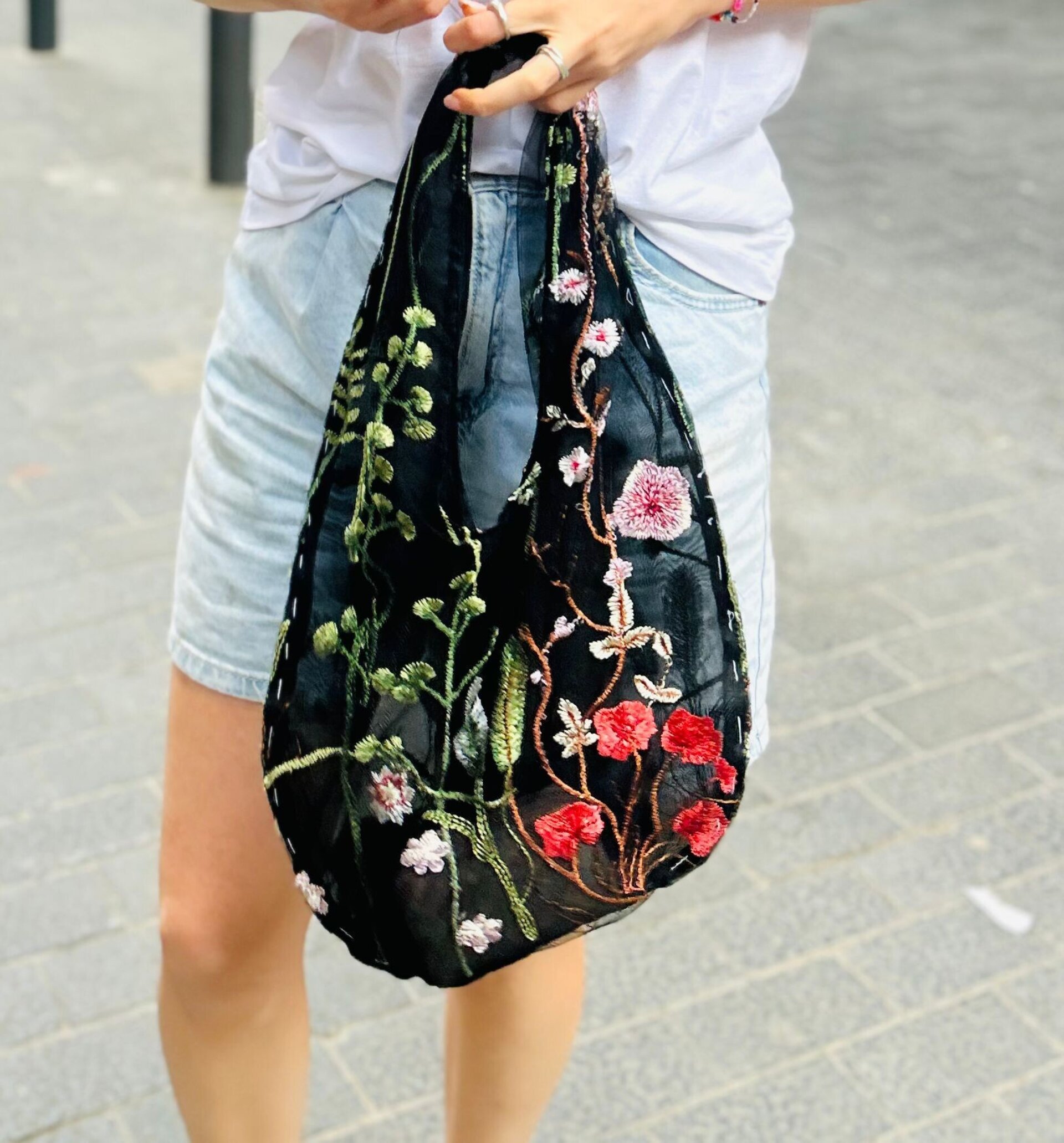 Fleur Sauvage Shoulder Bag Rose Black 🖤 - 4