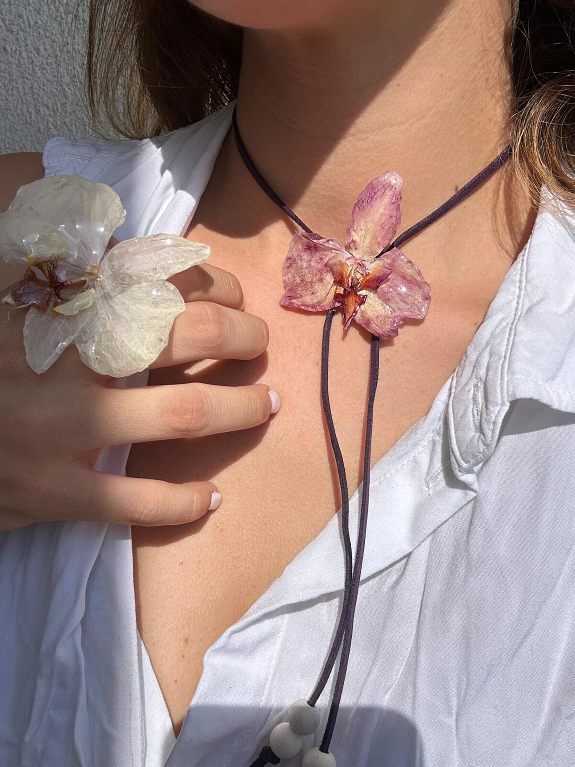 Collar Orquidea Lila Cordon - 2