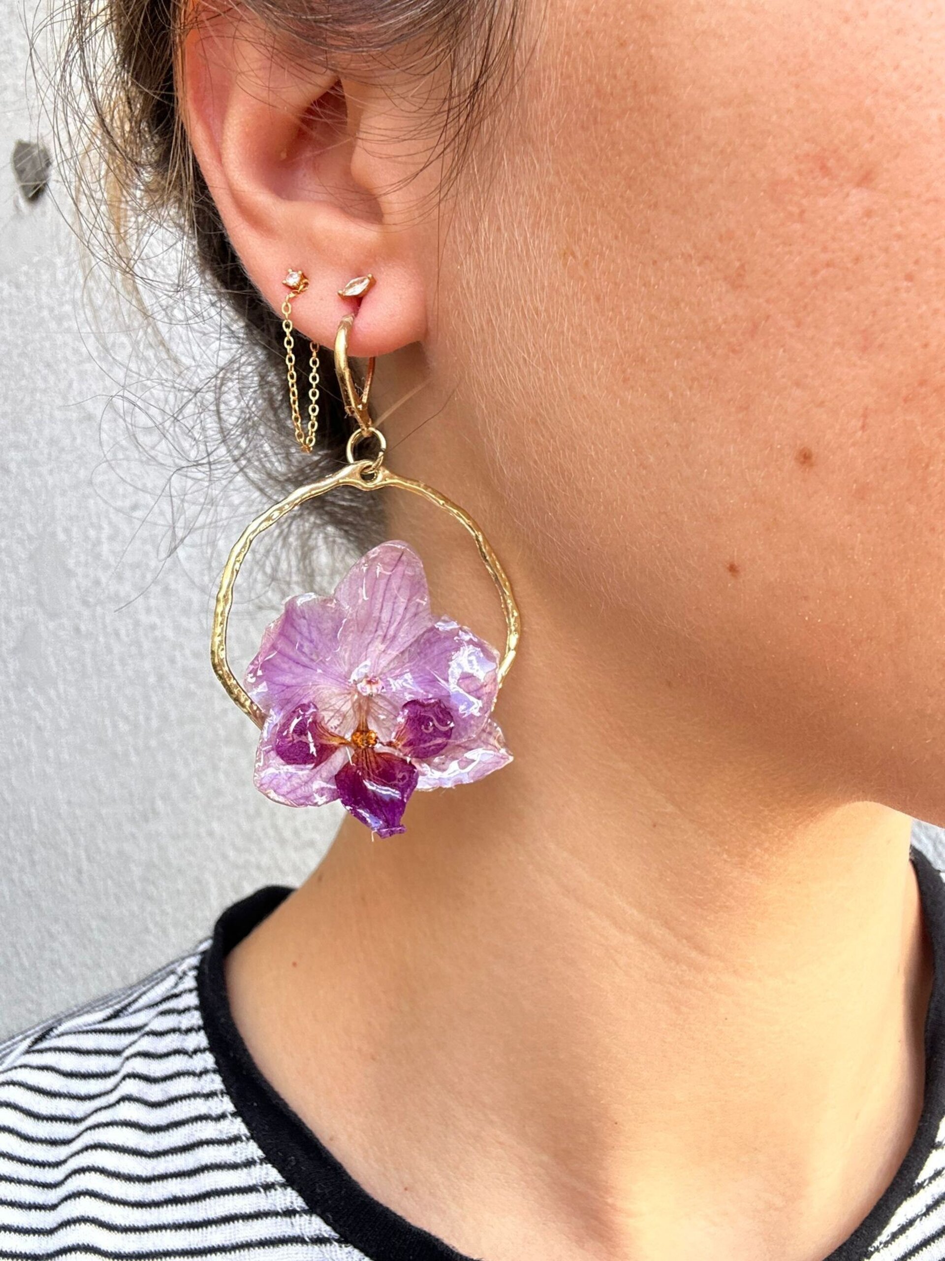 Flores de otoño 🌸 - Pendientes Mini Orquídeas Aro - 2