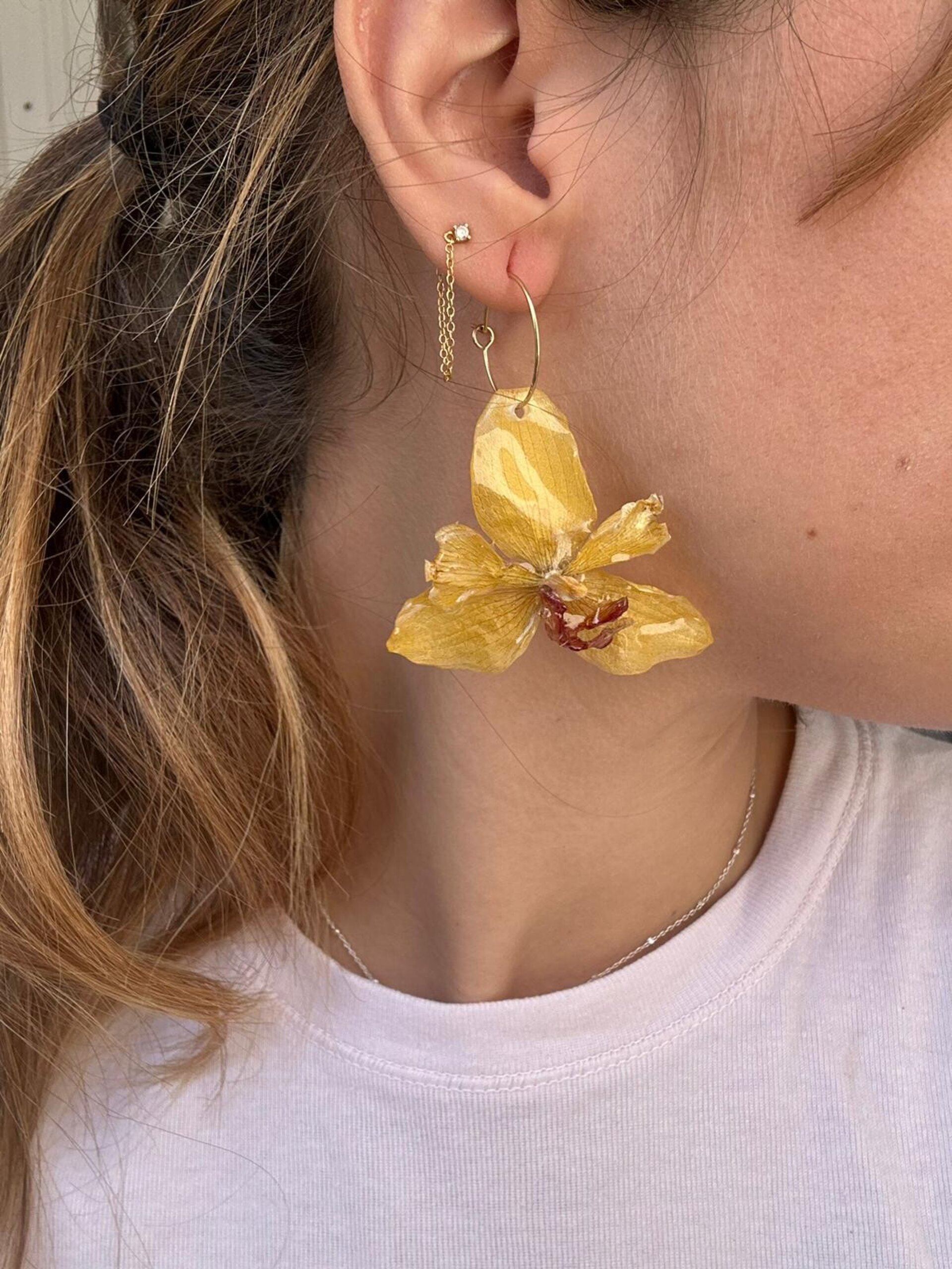 Betty 🧈 - Pendientes Orquídeas Amarillas - 2